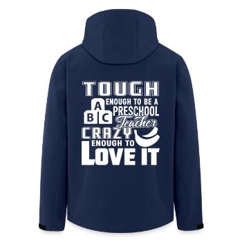 Preschool Teacher Love It - Men’s Recycled Softshell Jacket by Stanley/Stella - navy - Back - AI Model Male 185 light (185cm)