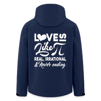 Pi Day Love Is Like Pi Never Ending - Men’s Recycled Softshell Jacket by Stanley/Stella - navy - Back - AI Model Male 185 light (185cm)