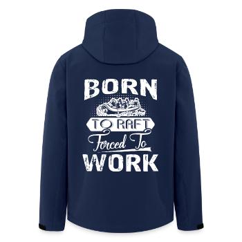 Rafting Born To Raft Forced To Work - Men’s Recycled Softshell Jacket by Stanley/Stella - navy - Back - AI Model Male 185 light (185cm)
