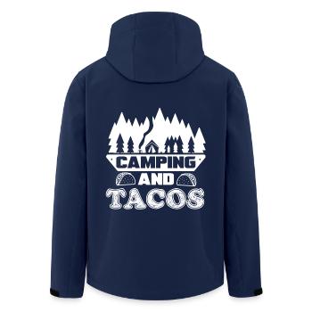 Camping Camping and Tacos - Men’s Recycled Softshell Jacket by Stanley/Stella - navy - Back - AI Model Male 185 light (185cm)