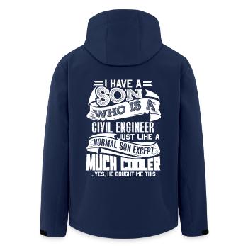Civil Engineer My Son Is A Civil Engineer - Men’s Recycled Softshell Jacket by Stanley/Stella - navy - Back - AI Model Male 185 light (185cm)