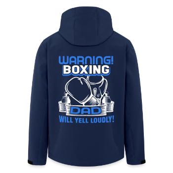 Boxing Boxing Dad Will Yell Loudly - Men’s Recycled Softshell Jacket by Stanley/Stella - navy - Back - AI Model Male 185 light (185cm)