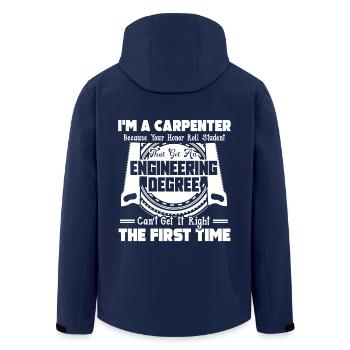 Carpenter I am A Carpenter - Men’s Recycled Softshell Jacket by Stanley/Stella - navy - Back - AI Model Male 185 light (185cm)