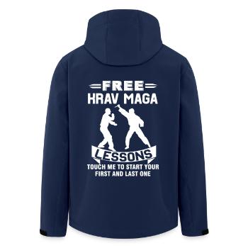 Krav Maga Free Krav Maga Lessons - Men’s Recycled Softshell Jacket by Stanley/Stella - navy - Back - AI Model Male 185 light (185cm)
