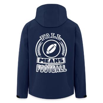 Football Fall Means Football - Men’s Recycled Softshell Jacket by Stanley/Stella - navy - Back - AI Model Male 185 light (185cm)