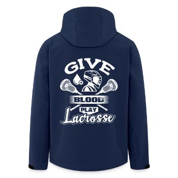 Lacrosse Give Blood Play Lacrosse - Men’s Recycled Softshell Jacket by Stanley/Stella - navy - Back - AI Model Male 185 light (185cm)