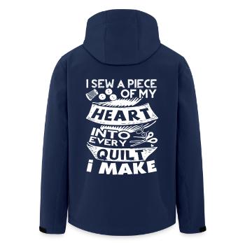 Quilter Sew A Piece Of My Heart Into Quilt - Men’s Recycled Softshell Jacket by Stanley/Stella - navy - Back - AI Model Male 185 light (185cm)
