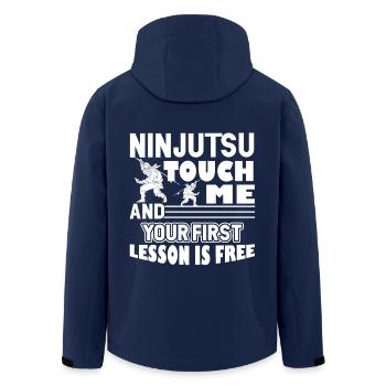 Ninjutsu First Ninjutsu Lesson Is Free - Men’s Recycled Softshell Jacket by Stanley/Stella - navy - Back - AI Model Male 185 light (185cm)