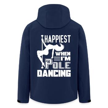 Pole Dance Happiest When I am Pole Dancing - Men’s Recycled Softshell Jacket by Stanley/Stella - navy - Back - AI Model Male 185 light (185cm)