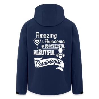 Cardiologist Amazing Cardiologist - Men’s Recycled Softshell Jacket by Stanley/Stella - navy - Back - AI Model Male 185 light (185cm)