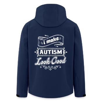 Autism Awareness I Make Autism Look Good - Men’s Recycled Softshell Jacket by Stanley/Stella - navy - Back - AI Model Male 185 light (185cm)