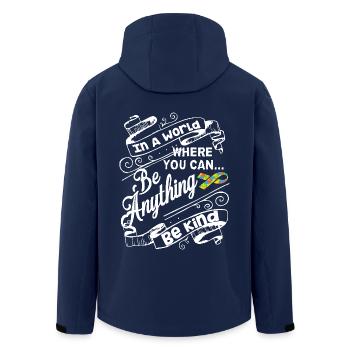 Autism Awareness in A World When You Can Be Kind - Men’s Recycled Softshell Jacket by Stanley/Stella - navy - Back - AI Model Male 185 light (185cm)
