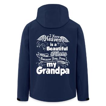 Father's Day Grandpa In Heaven - Men’s Recycled Softshell Jacket by Stanley/Stella - navy - Back - AI Model Male 185 light (185cm)