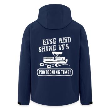 Rise And Shine It's Pontooning Time - Men’s Recycled Softshell Jacket by Stanley/Stella - navy - Back - AI Model Male 185 light (185cm)