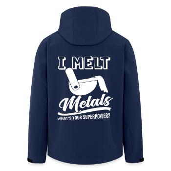 Blacksmith I Melt Metals - Men’s Recycled Softshell Jacket by Stanley/Stella - navy - Back - AI Model Male 185 light (185cm)