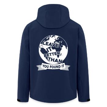 Earth Day Make Earth Better - Men’s Recycled Softshell Jacket by Stanley/Stella - navy - Back - AI Model Male 185 light (185cm)