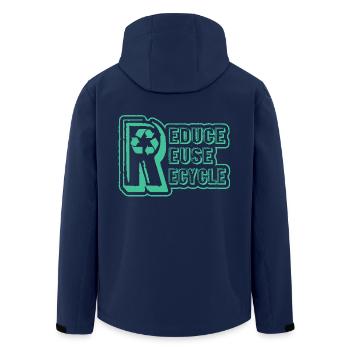 Earth Day Make Green Earth - Men’s Recycled Softshell Jacket by Stanley/Stella - navy - Back - AI Model Male 185 light (185cm)