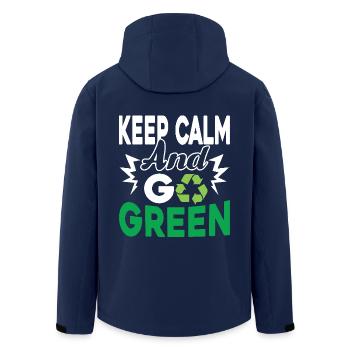 Earth Day Earth Go Green - Men’s Recycled Softshell Jacket by Stanley/Stella - navy - Back - AI Model Male 185 light (185cm)