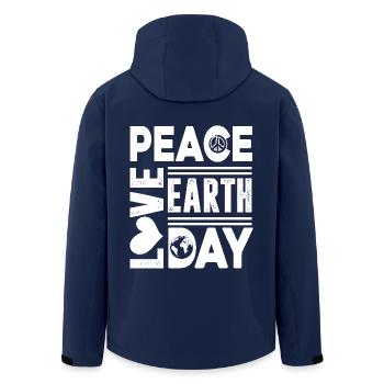 Earth Day Peace Love Earth Day - Men’s Recycled Softshell Jacket by Stanley/Stella - navy - Back - AI Model Male 185 light (185cm)