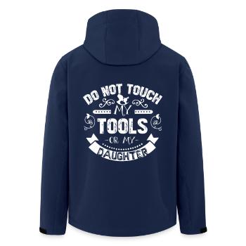 Father's Day Don't Touch My Daughter - Men’s Recycled Softshell Jacket by Stanley/Stella - navy - Back - AI Model Male 185 light (185cm)