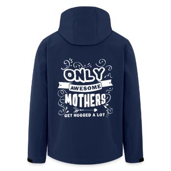 Mother's Day Awesome Mothers Get Hugged A Lot - Men’s Recycled Softshell Jacket by Stanley/Stella - navy - Back - AI Model Male 185 light (185cm)