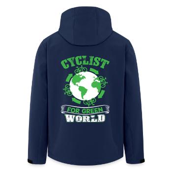 Earth Day Cyclist For Green Earth - Men’s Recycled Softshell Jacket by Stanley/Stella - navy - Back - AI Model Male 185 light (185cm)