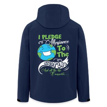 Earth Day Pledge Allegiance To Earth - Men’s Recycled Softshell Jacket by Stanley/Stella - navy - Back - AI Model Male 185 light (185cm)