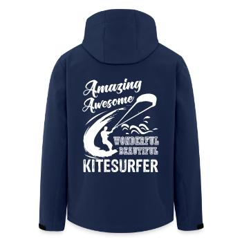 Kitesurfing Amazing Kitesurfer - Men’s Recycled Softshell Jacket by Stanley/Stella - navy - Back - AI Model Male 185 light (185cm)