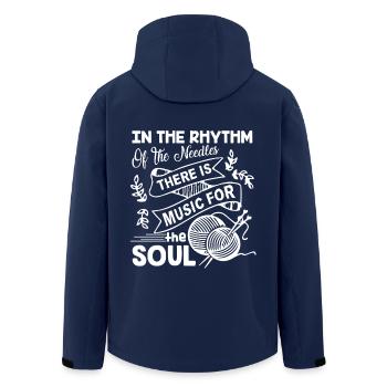 Knitting Is Music For The Soul - Men’s Recycled Softshell Jacket by Stanley/Stella - navy - Back - AI Model Male 185 light (185cm)