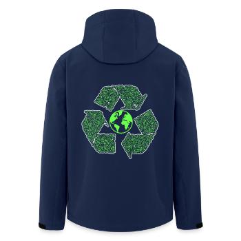 Earth Day Recycle To Save Earth - Men’s Recycled Softshell Jacket by Stanley/Stella - navy - Back - AI Model Male 185 light (185cm)