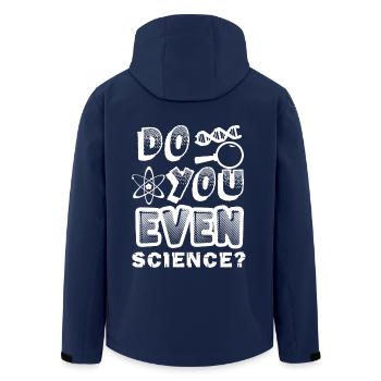 Science Do You Even Science - Men’s Recycled Softshell Jacket by Stanley/Stella - navy - Back - AI Model Male 185 light (185cm)
