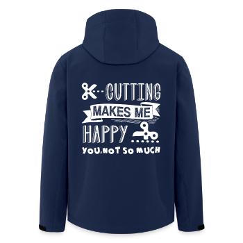 Hairdresser Cutting Makes Me Happy - Men’s Recycled Softshell Jacket by Stanley/Stella - navy - Back - AI Model Male 185 light (185cm)