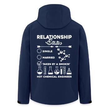 Chemical Technician Relationship Status - Men’s Recycled Softshell Jacket by Stanley/Stella - navy - Back - AI Model Male 185 light (185cm)