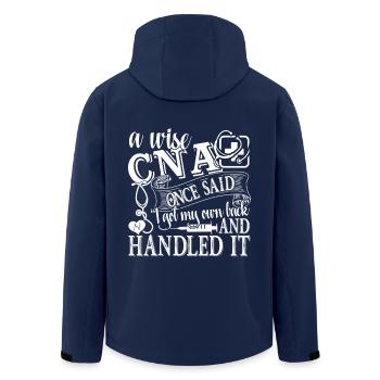 CNA Let CNA Handle It - Men’s Recycled Softshell Jacket by Stanley/Stella - navy - Back - AI Model Male 185 light (185cm)