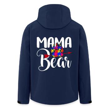 Autism Awareness Autism Mama Bear - Men’s Recycled Softshell Jacket by Stanley/Stella - navy - Back - AI Model Male 185 light (185cm)