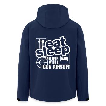 Airsoft Eat Sleep Run With Gun Airsoft - Men’s Recycled Softshell Jacket by Stanley/Stella - navy - Back - AI Model Male 185 light (185cm)