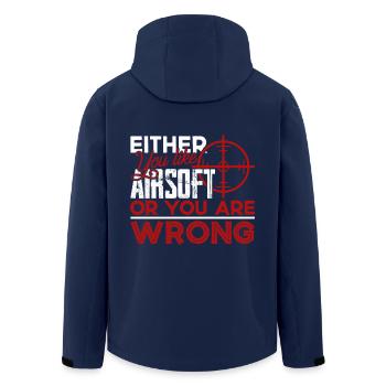 Airsoft Either You Like Airsoft Or Wrong - Men’s Recycled Softshell Jacket by Stanley/Stella - navy - Back - AI Model Male 185 light (185cm)