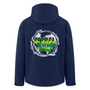 Earth Day Global Warming Is Science - Men’s Recycled Softshell Jacket by Stanley/Stella - navy - Back - AI Model Male 185 light (185cm)