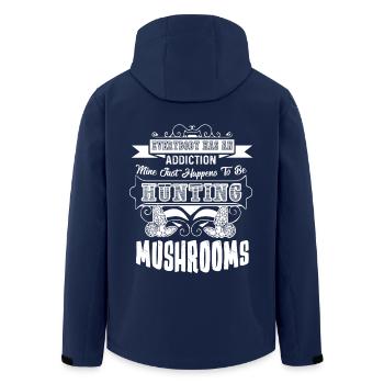 Hunting Mushroom Hunting Mushrooms Addiction - Men’s Recycled Softshell Jacket by Stanley/Stella - navy - Back - AI Model Male 185 light (185cm)