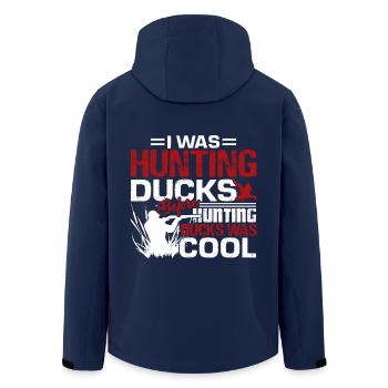 Hunting Duck Funny Hunting Duck - Men’s Recycled Softshell Jacket by Stanley/Stella - navy - Back - AI Model Male 185 light (185cm)
