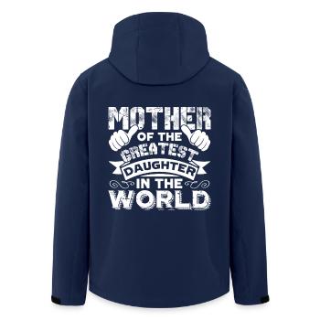 Mother's Day Mother Of Greatest Daughter - Men’s Recycled Softshell Jacket by Stanley/Stella - navy - Back - AI Model Male 185 light (185cm)