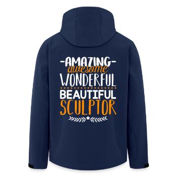 Sculptor Amazing Sculptor - Men’s Recycled Softshell Jacket by Stanley/Stella - navy - Back - AI Model Male 185 light (185cm)