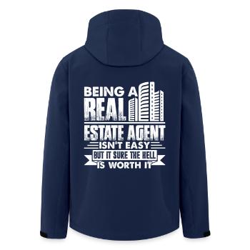 Real Estate Agent Being A Real Estate Agent - Men’s Recycled Softshell Jacket by Stanley/Stella - navy - Back - AI Model Male 185 light (185cm)
