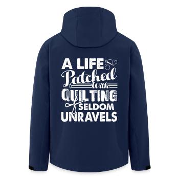 Quilting A Life Patched With Quilting - Men’s Recycled Softshell Jacket by Stanley/Stella - navy - Back - AI Model Male 185 light (185cm)