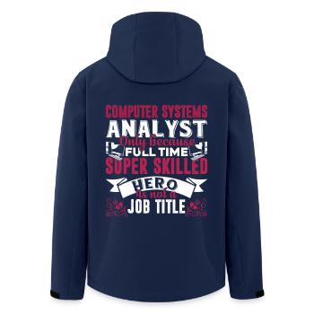 Computer Systems Analyst Job Title - Men’s Recycled Softshell Jacket by Stanley/Stella - navy - Back - AI Model Male 185 light (185cm)