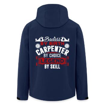 Badass By Birth Carpenter By Choice - Men’s Recycled Softshell Jacket by Stanley/Stella - navy - Back - AI Model Male 185 light (185cm)