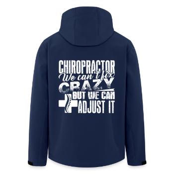 Chiropractor Chiropractor Can Adjust - Men’s Recycled Softshell Jacket by Stanley/Stella - navy - Back - AI Model Male 185 light (185cm)