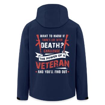 Veteran Challenge The Power Of A Veteran - Men’s Recycled Softshell Jacket by Stanley/Stella - navy - Back - AI Model Male 185 light (185cm)