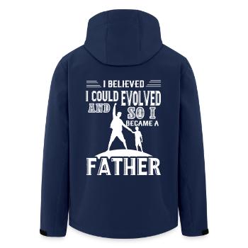 I Became A Father Funny Father's day - Men’s Recycled Softshell Jacket by Stanley/Stella - navy - Back - AI Model Male 185 light (185cm)