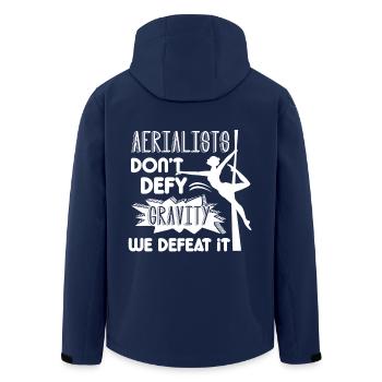 Aerialist Don't Defy Gravity We Defeat It - Men’s Recycled Softshell Jacket by Stanley/Stella - navy - Back - AI Model Male 185 light (185cm)